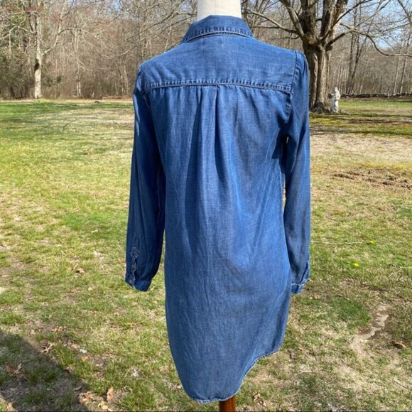LUCKY BRAND DRESS MINI BLUE DENIM LONG SLEEVE Size S - Picture 9 of 12
